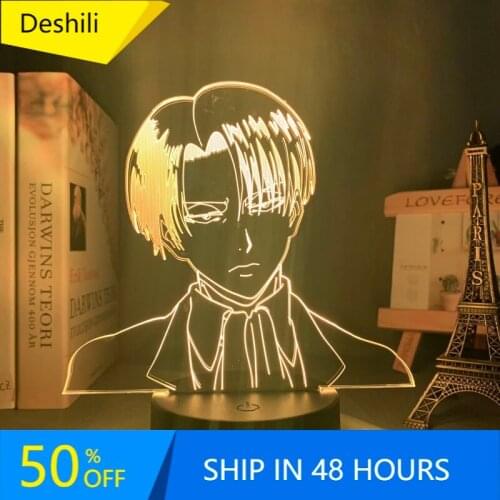 Acrylic 3d Lamp Levi Ackerman Attack on Titan for Home Room Decor Light Child Gift Levi Ackerman LED Night Light Anime