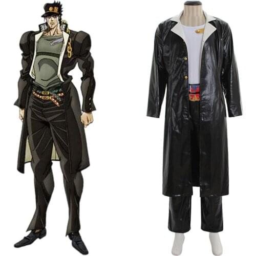 Cosplaydiy Anime JoJos Bizarre Adventure Kujo Jotaro Cosplay Costume Adult Kids Fancy Outfit L320