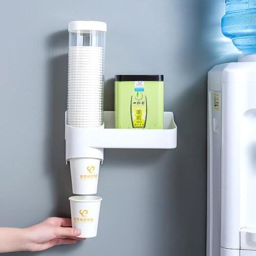 045 Cup Holder With Cover Wall Mounted Dust Proof Transparent Automatic Cup Taking Device Drinking Machine Water Dispenser