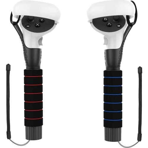 Long Stick Dual Handle Extension Grips For Oculus Quest 1, Oculus Quest 2 VR Or Rift S Controllers Playing Beat Saber Games
