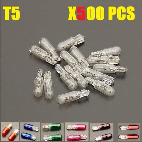 500pcs T5 Halogen W2W 194/501 White 1.2W Halogen Bulb Signal Interior Car light Lamp Car Styling Auto Light Source Bulbs