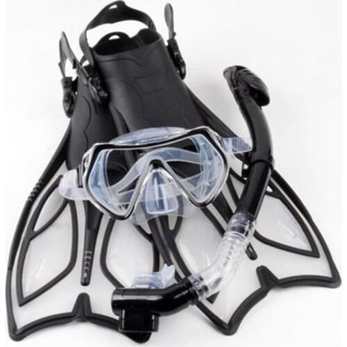 Mounchain Exquisite Diving Set Silicone Snorkel Flippers Shortsighted Swim Goggles Diving Accessories