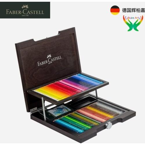 Faber-Castell 72 color water-soluble pencil, artist collection wooden box, student professional painting set, art brush set