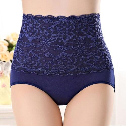 QA288 Hot Sale Lace Panties Breathable Women Underwear High Waist Floral Everyday Briefs Sexy Transparent Lingerie 16 Colors