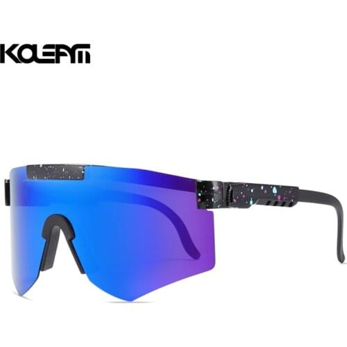 KDEAM Luxury flat top Goggle tr90 frame mirrored lens Windproof Sport Polarized Sunglasses for men/women Adjustable Arm KD166
