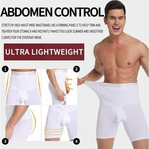 Men Slimming Body Shaper Waist Trainer High Waist Shaper Compression Panties Abdomen Shorts Shaper Underwear Control Male B T0E9