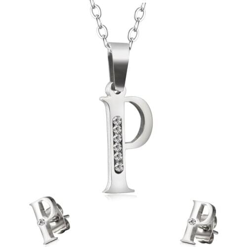 Initial Letters Necklace Women Gold Color Necklaces And Earring Set Boho Statement Necklace Collier Jewelry Set