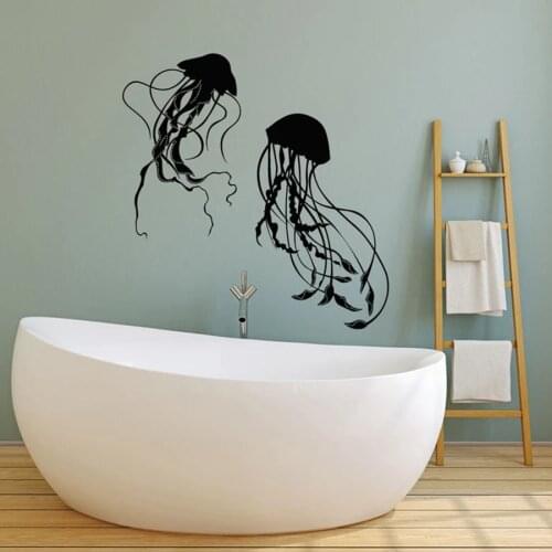 Abstract Jellyfish Wall Decal Sea Animals Ocean Style Home Decor for Kids Bedroom Bathroom Door Window Vinyl Stickers Art Q116
