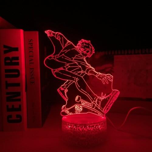 SK8 The Infinity Langa Anime Remote LED White Base Night Light for Bedroom Decor Nightlight Kid Brithday Gift Manga Room 3D Lamp