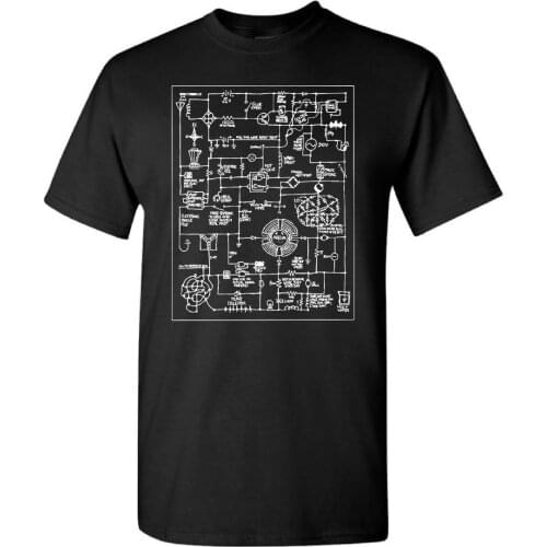 New Fashion T Shirt Graphic Letter T-shirt EE Electrical Engineering Electronics Wacky Schematic Mens Black Funny O Neck