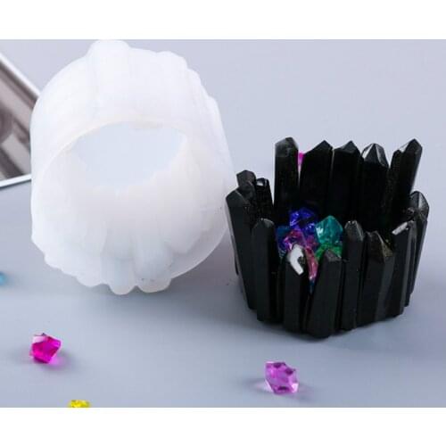 YZY New Crystal Stone Cluster Trinket Box Silicone Mold Storage Box Mold Jewelry Box Mold Resin Craft Supplies Resin Molds