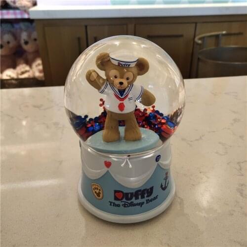 New style Shanghai Disney Duffy bear clockwork spinning music crystal ball Decoration for Girlfriends Birthday Gift AG2459