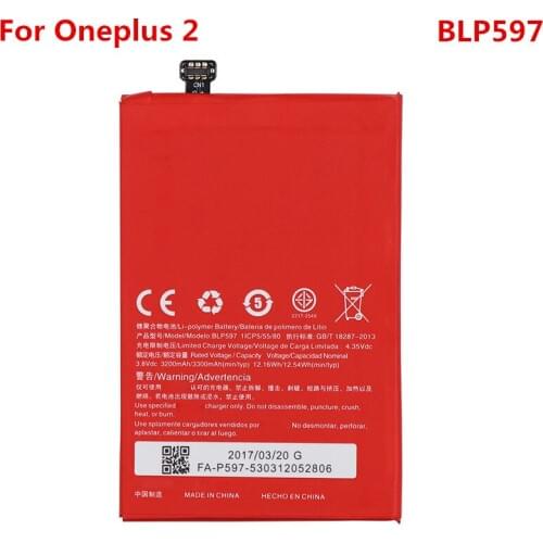 Oneplus2 Original Battery For Oneplus 2 One Plus 3200mAh BLP597 Replacement Li-ion Polymer Phone Battery Repair Parts