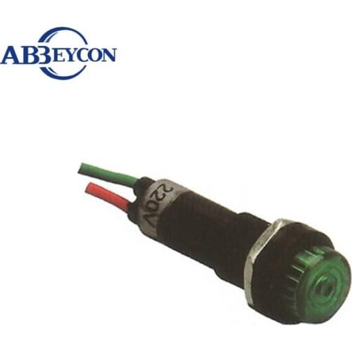 10mm pilot lamp 24vdc indicator lamp with wire car alarm indicator lights plastic 12v red yellow blue green white 220v 24v