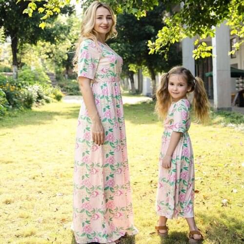 Dress for Mother and Daughter 2021 Family Child Outfit Baby Children Family Matching Clothes Summer Cotton Mommy and Me Clothes