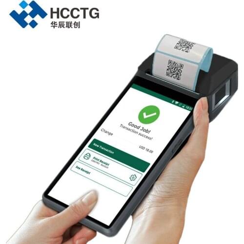 Android 10.0 Handheld POS Terminal with Fingerprint Qr Code Scanner and Thermal Label Printer All in One (Z300)
