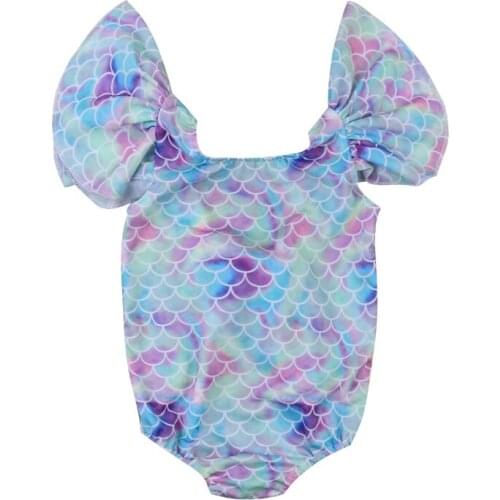 Pudcoco 2018 Summer Kid Baby Girls Mermaid Leotard Beachwear Bodysuits One-Pieces Bathing Suit Costume Baby Girls Clothing 0-4T