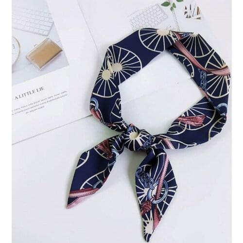 MoriBty Skinny Women Silk Scarf Bufandas Spring-Summer Print Neckerchief Ties Foulard Luxury Hair Ribbon Headscarf Bag Hat Wraps