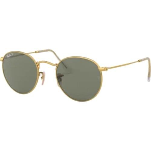 Rayban 3447 001/58 50 Round Sunglasses Gold Metal Frame Green Polarized Lenses High Quality Vision Unisex Sunglasses 2021