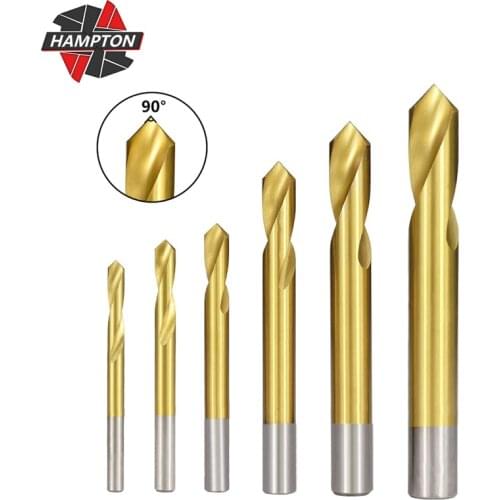 90 Degrees Location Drill Bit TiN-Coating HSS Hole Cutter 4-12mm Shank Chamfering Drill Bit High Speed Steel Twist Drill Bit