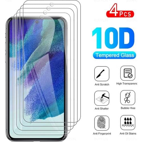 4Pcs Full Cover Protective Glass For Samsung Galaxy S21 FE Phone Glas Screen Protector Film For Sansung Sumsung S 21 S21FE 6.41"