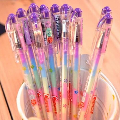 100 Pcs Highlighters Korea Creative 6 Color In 1 Multicolor Diary Graffiti Mark Pen Office Stationery Kawaii School Supplies
