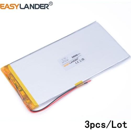 3pcs /Lot 3500mAH 3075145 lithium Li ion polymer rechargeable battery for tablet pc GPS mp3 mp4 cell phone speaker laptop