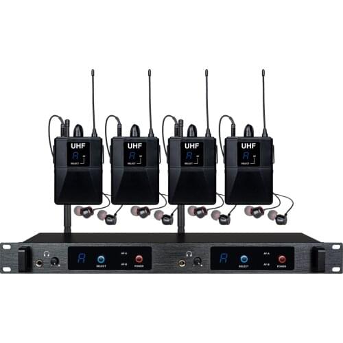 VMEQO J400 UHF Wireless In Ear Monitor System Dual Channels 16 Frequencies Selecable Perfect for Singer Stage Performance DJ