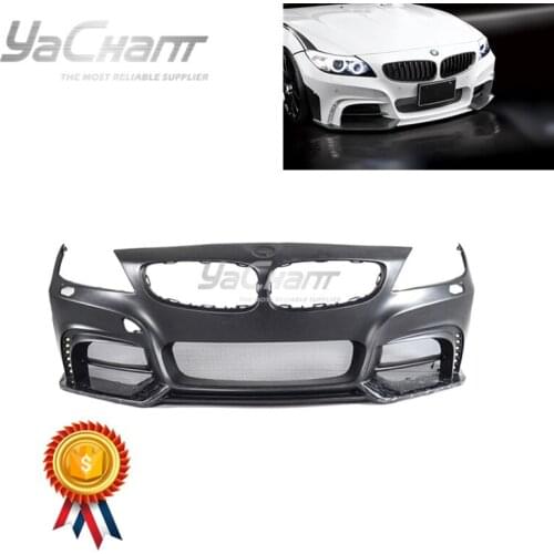 Portion Carbon Fiber Forged Carbon Weave Front Bumper Fit For 2009-2013 BMW Z4 E89 Rowen White Wolf Edition Style with LED