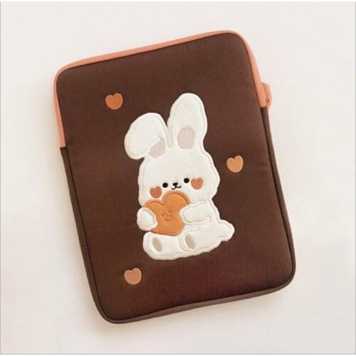 Tablet Case Pouch INS love bunny flat ipad liner bag 11/13 inch laptop protective sleeve storage bag