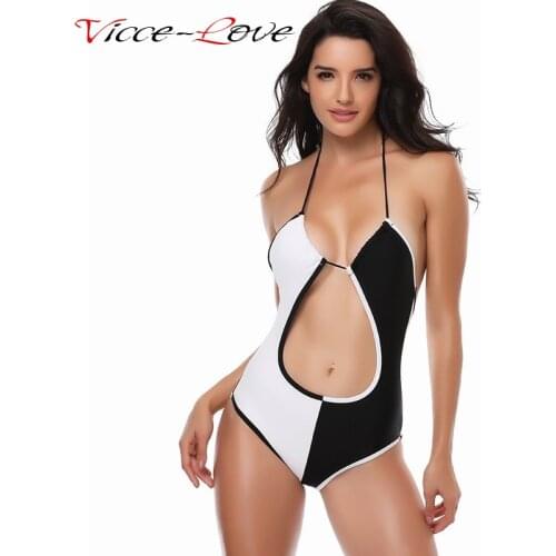 Black White 2018 New summer cool Sexy Swimsuit Backless Swim Suit for Women Swimwear Bathing Suit Swim Wear Female bikinis set
