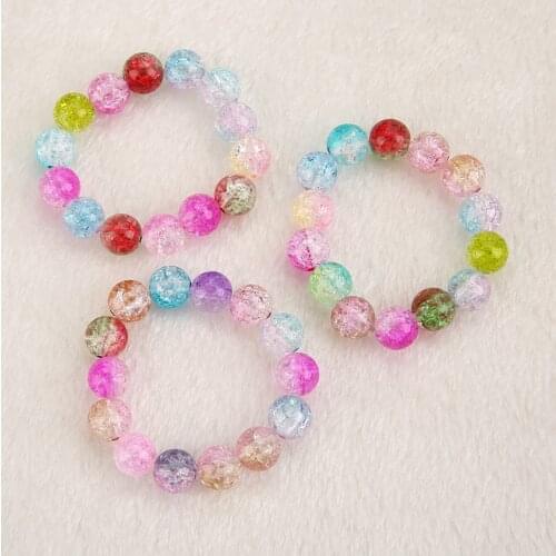 1pc Cute Multicolor Resin bead Elasticity Bracelet for Birthday Gift Child Girls Teens Woman Jewelry