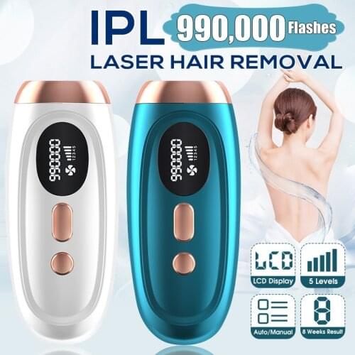 [990,000 Flashes,5 Levels] IPL Laser Hair Removal Epilator Permanent Electric Painless Removal Device