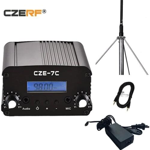 7W Stereo PLL FM Radio Station Transmitter 76-108MHZ LCD FCC Stereo PLL Broadcast Radio