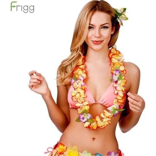 Frigg Artificial Flower Garland Hawaiian Flower Necklace Hawaiian Party Decorations Hawaii Party Favors Summer Party Supplies
