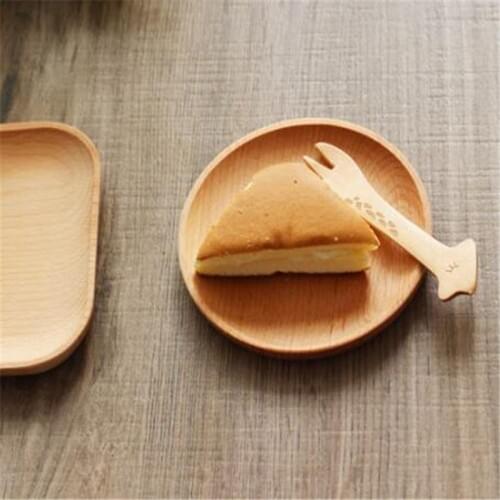 Bread Food Dessert Breakfast Plate Solid Wood Coffee Tea Tray Pan Plate Fruit Dishes Saucer Dessert Dinner Plate Round Square