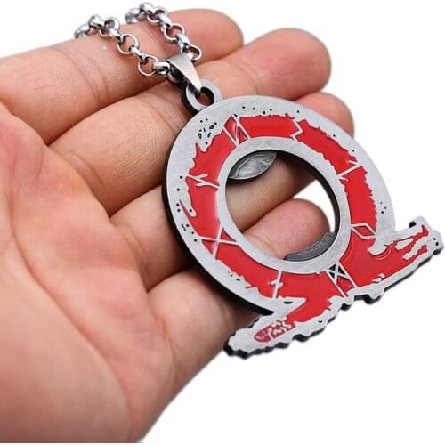 GOW Toy God of War Model Doll Logos Keychain Necklace Bottle Opennr Toys Pnedants Kratos Weapon Keyring Blades Pendant