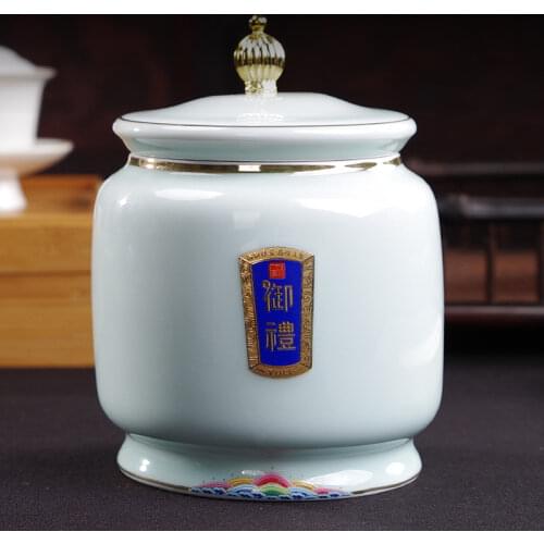 Creative Ceramic Tea Caddy Desktop Ornaments Sealed Cans Decorative Cans Living Room Coffee Table Decoration Accessories