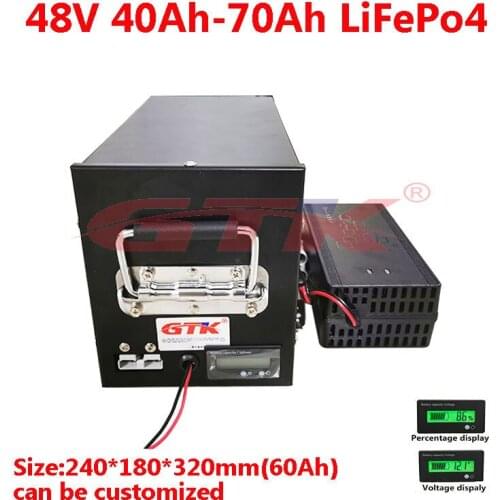 GTK 48V 40Ah 50Ah 60Ah 70Ah 80Ah LiFepo4 lithium battery pack with BMS for 4000w motorhome electric car solar energy+Charger