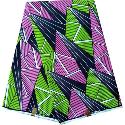 Best Quality Nigerian Wax Printed Cotton Fabric 100%Breathable African Style Sewing Material For Women Dress 6 Yards R-V 4-81