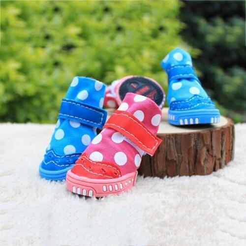 Cute Dot Pattern Soft And Comfortable Puppy Shoes Candy Color Non Slip Sole Pet Dog Shoes Big Dog Shoes Running Shoes XS-XL