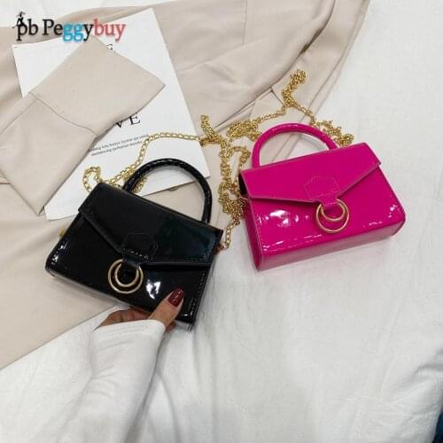 Fashion Women Shoulder Crossbody Messenger Bag Casual Ladies Solid Color PU Chain Shoulder Messenger Bag Small Handbag