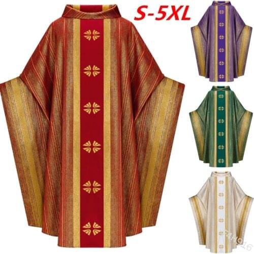 Halloween Men Medieval Retro Shawl Cloak Prayer Robes Church Dress Carnival Priest Monk Cloak Capes Knight Party Cosplay Costume