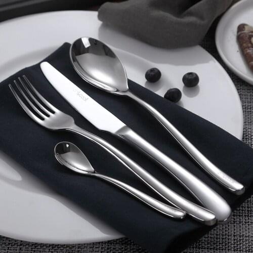Stainless Steel Cutlery Set Eco Friendly Tableware Knife Dinner Set Dining Table Kitchen Spoon Geschirr Dinnerware Sets EK50DS