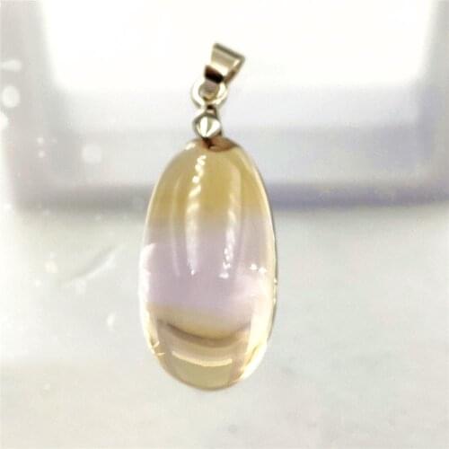 Genuine Natural Yellow Purple Ametrine Quartz Pendant 24x13x10mm Oval Shape For Women Men Jewelry Necklace AAAAA