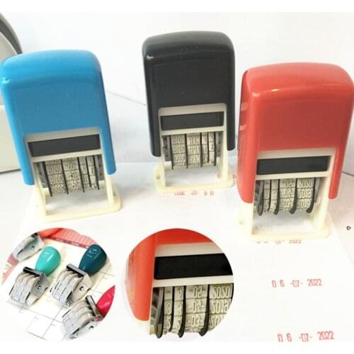 New Creative DIY Handle Account Date Stamps Mini Self-Inking Stamps For Scrapbooking Office Supplies Emboss Stamping Mud Set