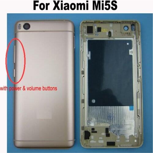 Original 5.15" Xiaomi 5S M5S Mi5S mi 5S Back battery cover Rear case + flash+ side keys Housing Door+Glass Lens + SIM Card Tray