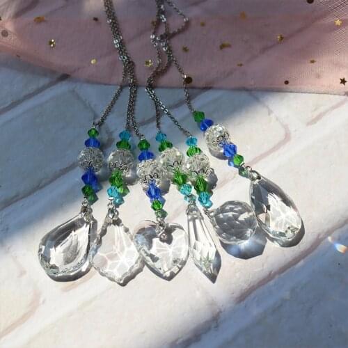 DIY Crystal Glass Handcrafted Clear Chandelier Pendant Faceted Prism Part Crystal Beads for Jewelry Art Hanging Decor Handmade