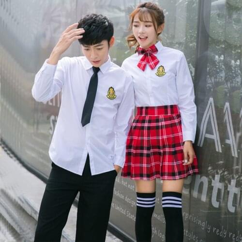 Girls School Uniform Boys Long Sleeve Shirt Students Newst School Wear JK Uniform Suit Sailor Suit A Substitute Clothes D-0564