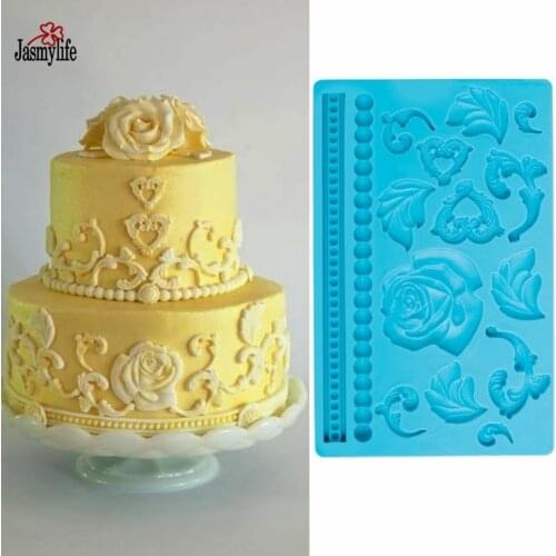 Moldes De Silicona Cocina Fondant 3D Mold Rose Shaped Cake Decorating Tools Silicone Mold,Silicone Mats Color Blue